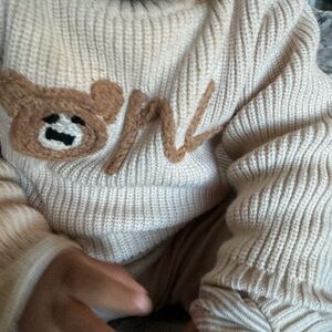 Kids Beige Bear Sweater
